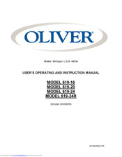Oliver MODEL 619-24 User's Operating And Instruction Manual