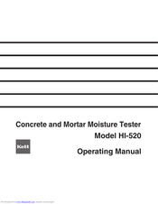 Kett HI-520 Operating Manual