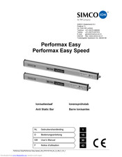 Simco-Ion Performax Easy Speed User Manual
