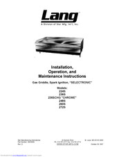 Lang SELECTRONIC Installation, Operation And Maintenance Instructions
