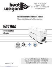 Heat Wagon VG1000 Installation And Maintenance Manual