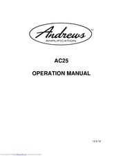 Andrews Amplification AC25 Operation Manual