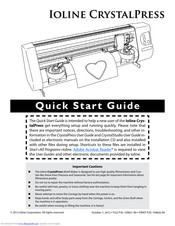 Ioline CrystalPress Quick Start Manual