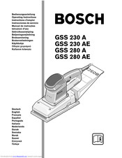 Bosch GSS 230 A PROFESSIONAL Operating Instructions Manual