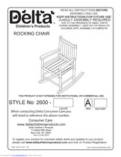 Delta Childrens Products 2600 Series Instructions For Use Manual