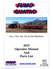 Sumo Quatro 3.5m 2015 Operator's Manual And Parts List