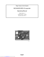 Roger MCX402DR-BRD Operating Manual