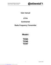 Continental Refrigerator TXN7 User Manual