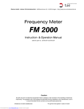 tae FM 2000 Instruction & Operation Manual