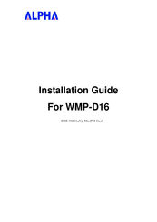 Alpha WMP-D16 Installation Manuals