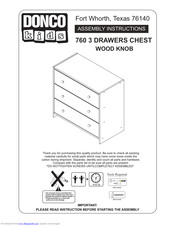 Donco Kids 760 3 DRAWERS CHEST Assembly Instructions Manual