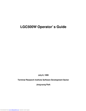 LG LGC-500W Operator's Manual