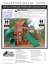 Cedar Summit VALLEYVIEW DELUXE Installation And Operating Instructions Manual