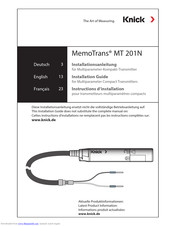 Knick MemoTrans MT 201N Installation Manual