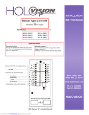 Holovision 401-A-PAN2 Installation Instructions