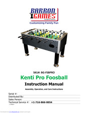 Barron Games Kenti Pro Foosball Instruction Manual