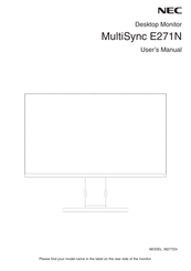 NEC MultiSync E271N User Manual