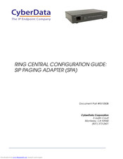 CyberData SIP PAGING ADAPTER Configuration Manual