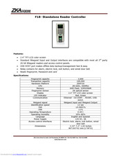 ZKaccess F18 Manual
