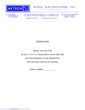 Avtech AVI-V-B-N-VCB Instructions Manual