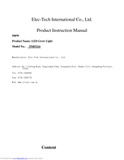 ETI 55403161 Instruction Manual