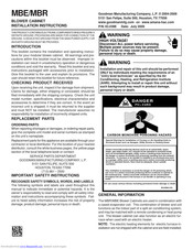 Goodman MBR2000 Installation Instructions Manual