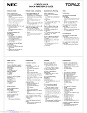Nec TOPAZ Quick Reference Manual