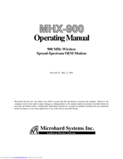 Microhard Systems MHX-900 Operating Manual