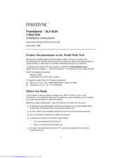 Paradyne FrameSaver SLV 9624 Installation Instructions Manual
