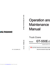 Tadano GT-550E-2 Operation And Maintenance Manual