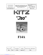 Kitz F14A Operation, Maintenance, And Installation Instructions