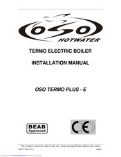 OSO HOTWATER OSO TERMO PLUS-E Installation Manual