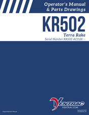 Ventrac Terra Rake KR502 Operator's Manual & Parts Drawings