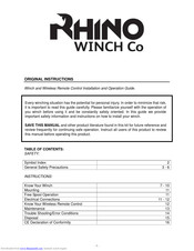RHINO UTV 3000lbs Operation Manual