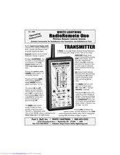 White Lightning RadioRemote One Operating Instructions Manual