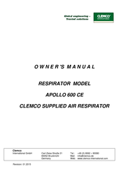 Clemco Apollo 600 CE Owner's Manual