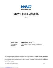 Wistron NeWeb XRAV-1 User Manual