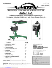 VASTEX Autoflash Assembly, Operating, And Maintenance  Instructions