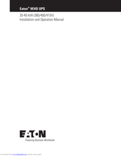 Eaton 9EHD-33-40/40 User's Installation And Operation Manual