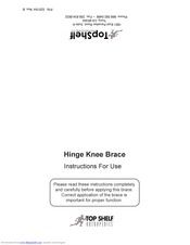 Top Shelf Orthopedics Hinge Knee Brace Instructions For Use