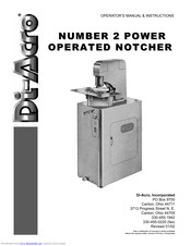 Di-Acro Number 2 Power Operated Notcher Operators Manual & Instructions