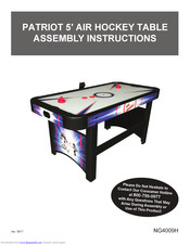 Carmelli PATRIOT 5-ft AIR HOCKEY TABLE Assembly Instructions Manual