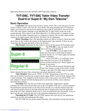 Tobin TVT-S8C Operating Instructions Manual