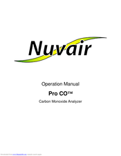 Nuvair Pro CO Analyzer Operation Manual