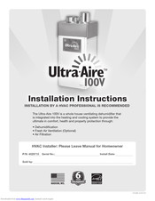 Ultra-Aire 100V Installation Instructions Manual