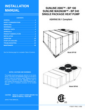 Johnson Controls Unitary Products York SUNLINE 2000 BP 180 Installation Manual