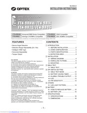 Optex FTN-RRDS Installation Instructions Manual