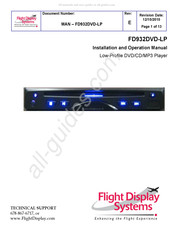 Flight Display Systems FD932DVD-LP Installation And Operation Manual