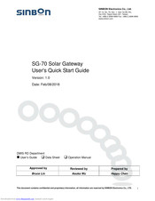 SINBON SG-70 User's Quick Start Manual