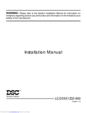 DSC LCD5501Z32-900 Installation Manual